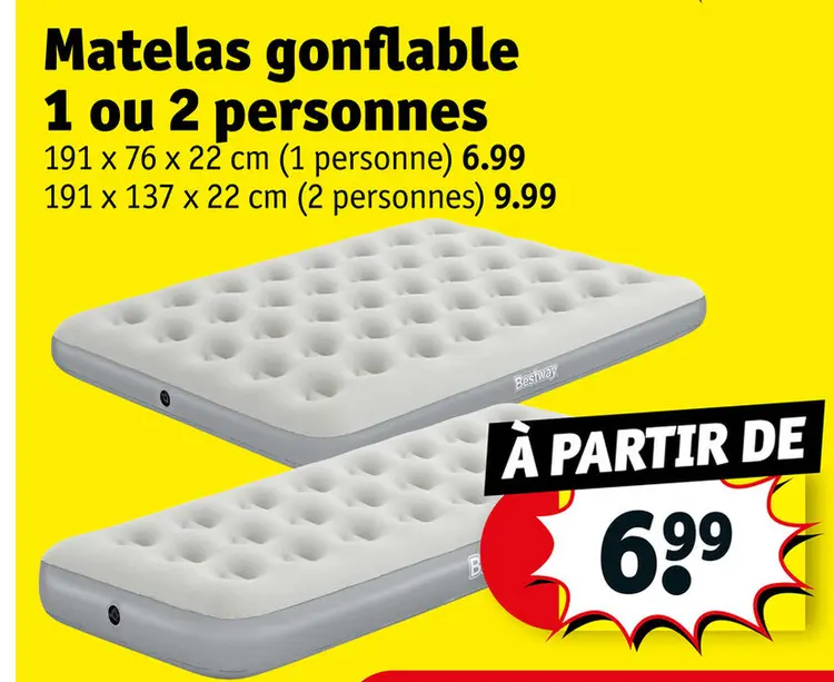 Offre: Matelas gonflable 1 ou 2 personnes