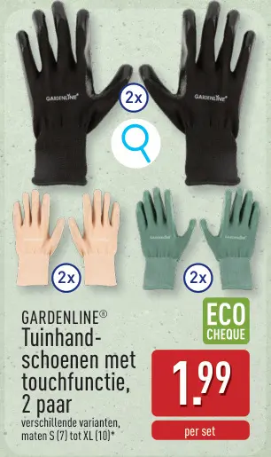 Promotie: Tuinhandschoenen met touchfunctie, 2 paar