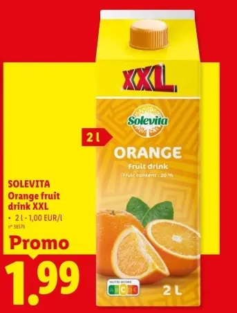 Offre: Orange fruit drink XXL