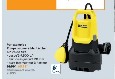 Offre: Pompe submersible Kärcher SP 9500 dirt