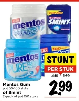 Aanbieding: Mentos Gum of Smint