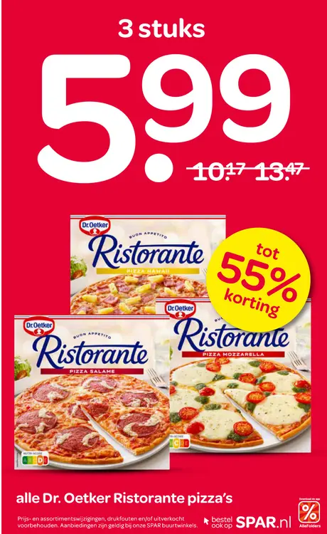 Aanbieding: Dr. Oetker Ristorante pizza's