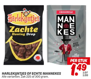 Aanbieding: HARLEKIJNTJES OF ECHTE MANNEKES