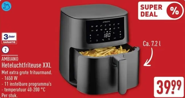 Aanbieding: Heteluchtfriteuse XXL