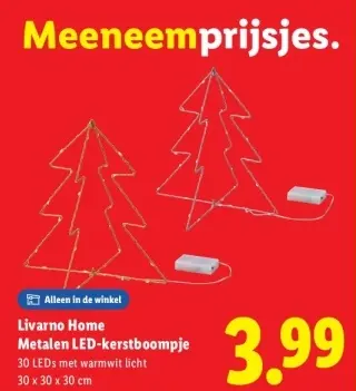 Aanbieding: Metalen LED-kerstboompje