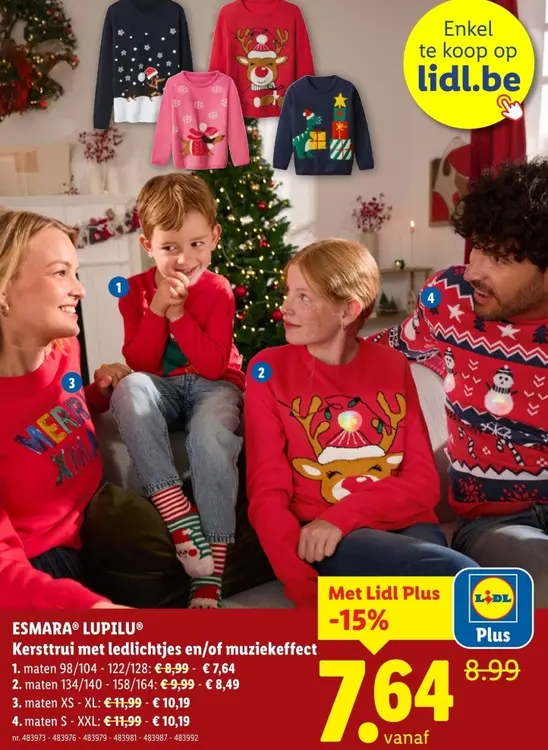 Aanbieding: Kersttrui met ledlichtjes en/of muziekeffect