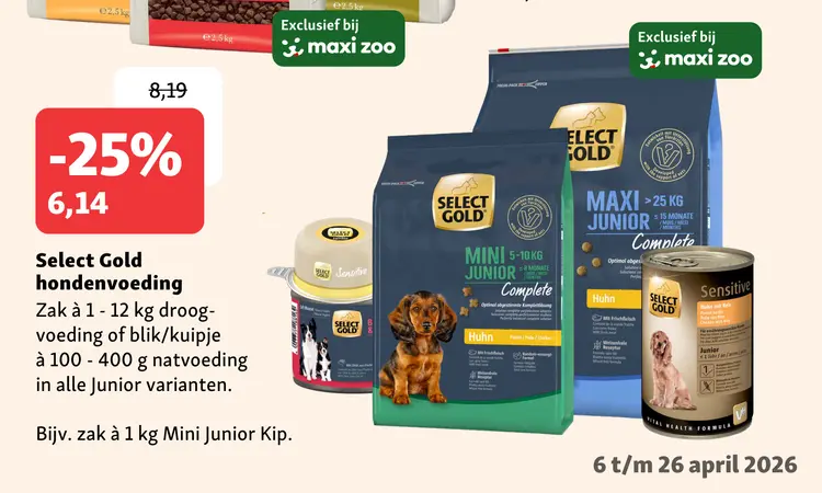 Aanbieding: Select Gold hondenvoeding