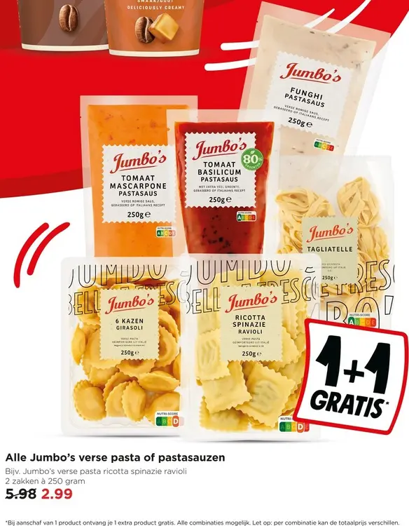 Aanbieding: Verse pasta of pastasauzen