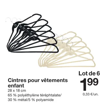 Offre: Cintres pour vêtements enfant