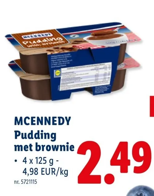Promotie: MCENNEDY Pudding met brownie