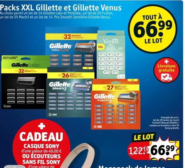Offre: Packs XXL Gillette et Gillette Venus