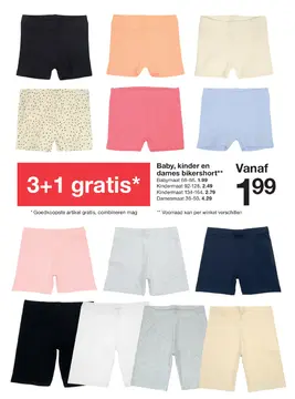 Aanbieding: Baby, kinder en dames bikershort