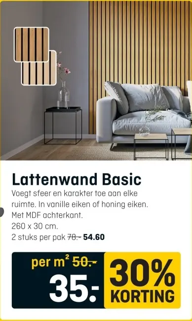 Aanbieding: Lattenwand Basic