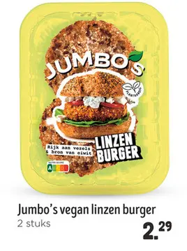 Aanbieding: Jumbo's vegan linzen burger