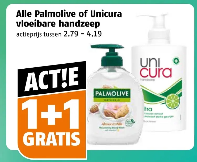 Aanbieding: Palmolive of Unicura vloeibare handzeep