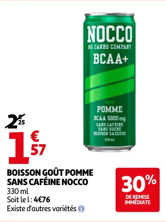Promotie: Boisson goût pomme sans caféine