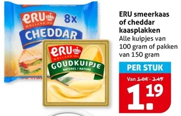 Aanbieding: Smeerkaas of cheddar kaasplakken