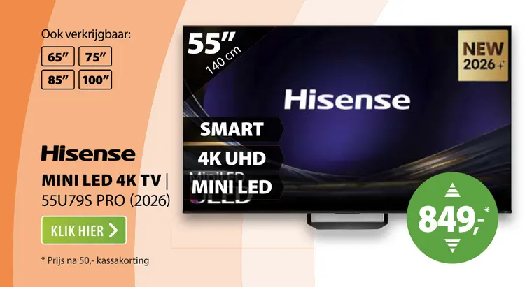 Aanbieding: Mini led 4k tv 55u79s pro