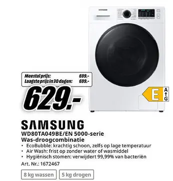 Aanbieding: WD80TA049BE/EN 5000-serie Was-droogcombinatie