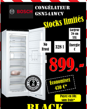 Offre: CONGÉLATEUR GSN54AWCV