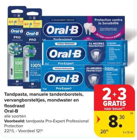 Promotie: Tandpasta, manuele tandenborstels, vervangborseltjes, mondwater en flosdraad