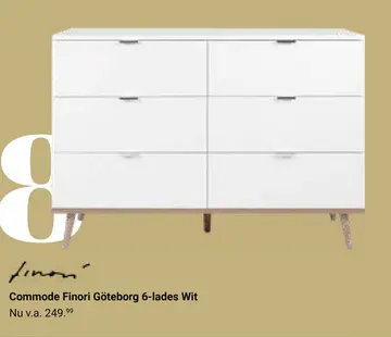 Aanbieding: Commode Finori Göteborg 6-lades Wit