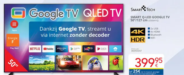 Promotie: Smart q-led Google tv