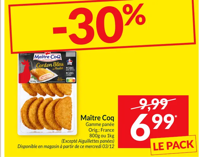 Offre: Cordon Bleu de Poulet