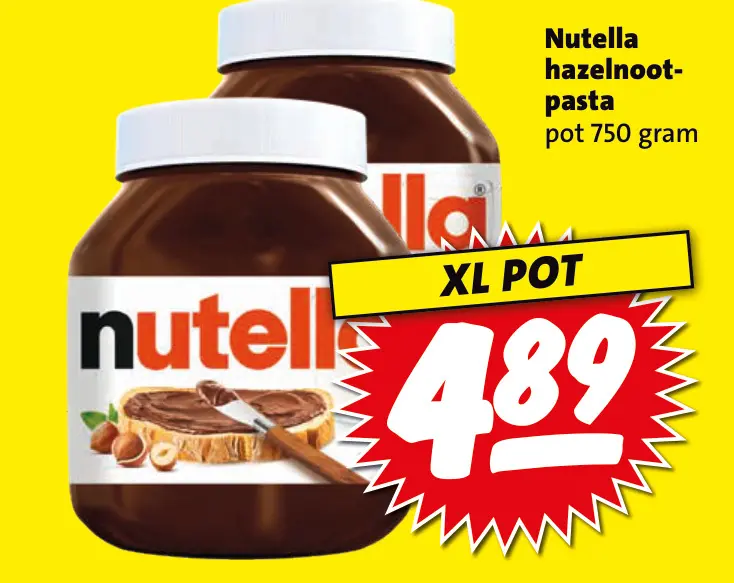 Aanbieding: Nutella hazelnootpasta