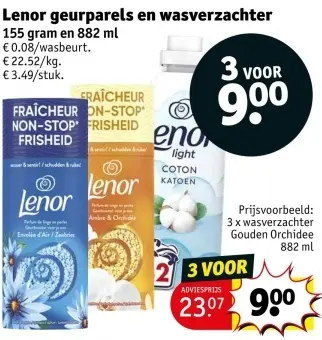Aanbieding: Lenor geurparels en wasverzachter