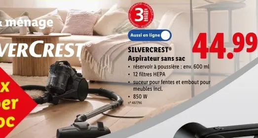 Offre: Aspirateur sans sac