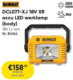 Promotie: DCL077-XJ 18V XR accu LED werklamp (body)