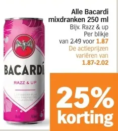 Aanbieding: Bacardi mixdranken