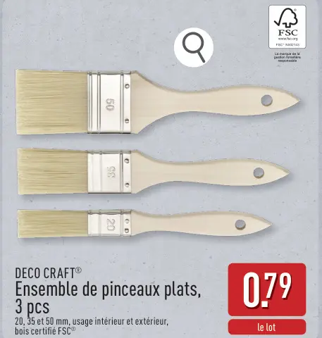 Offre: Ensemble de pinceaux plats