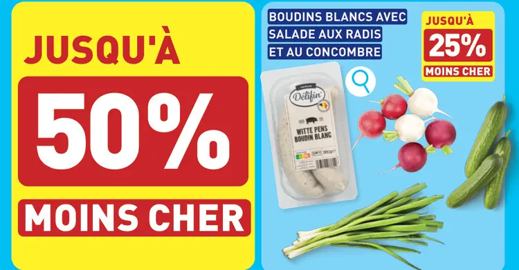 Offre: Boudins Blancs avec salade aux radis et au co