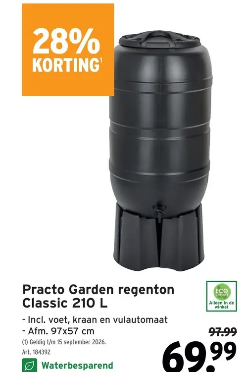 Promotie: Practo Garden regenton Classic