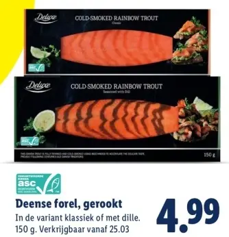 Aanbieding: Deense forel, gerookt