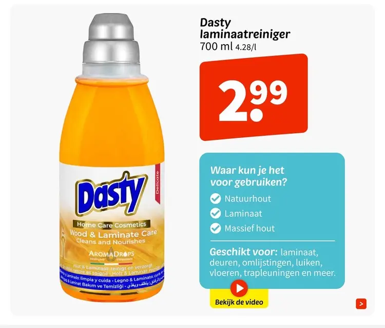 Promotie: Dasty laminaatreiniger