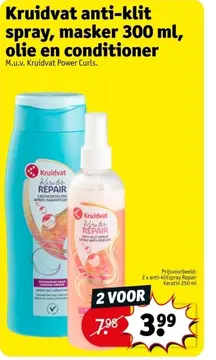 Aanbieding: Kruidvat anti-klit spray, masker, olie en conditioner