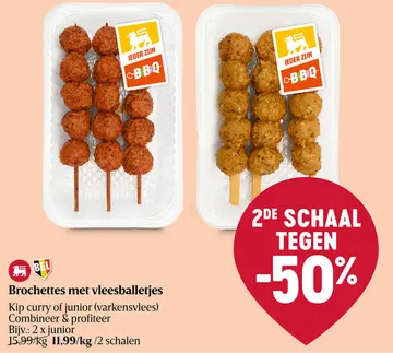 Aanbieding: Brochettes met vleesballetjes