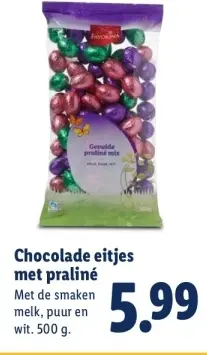 Aanbieding: Chocolade eitjes met praliné