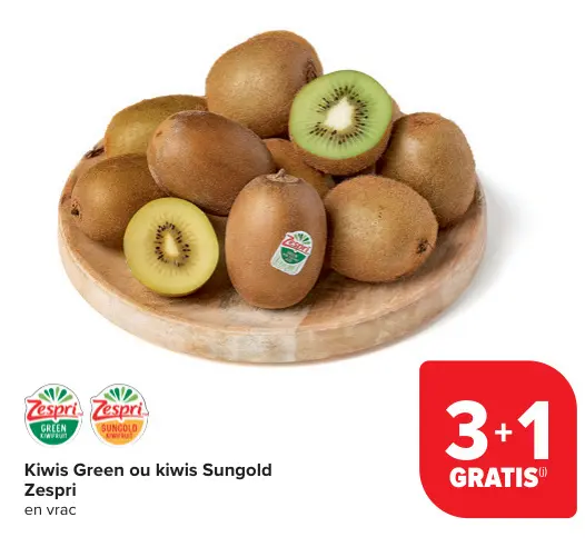 Offre: Kiwis Green ou kiwis Sungold