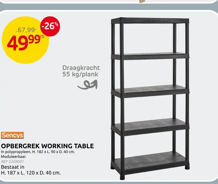 Promotie: Opbergrek working table