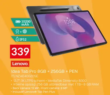 Aanbieding: Idea Tab Pro 8GB + 256GB + PEN