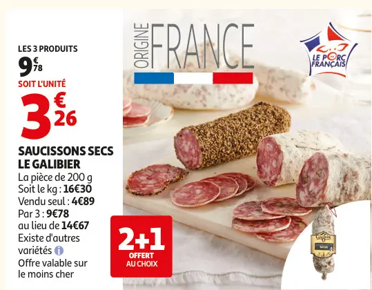 Promotie: Saucissons secs LE GALIBIER