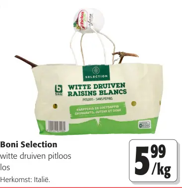 Promotie: witte druiven pitloos