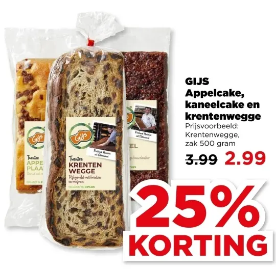 Aanbieding: Appelcake, kaneelcake en krentenwegge