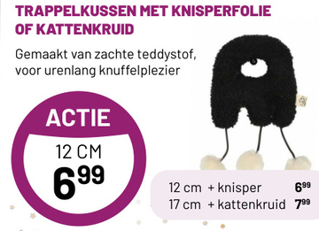 Aanbieding: TRAPPELKUSSEN MET KNISPERFOLIE OF KATTENKRUID