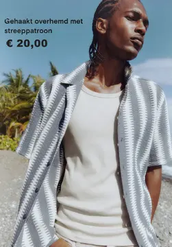 Aanbieding: Gehaakt overhemd met streeppatroon