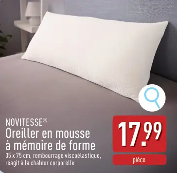 Offre: Oreiller en mousse à mémoire de forme